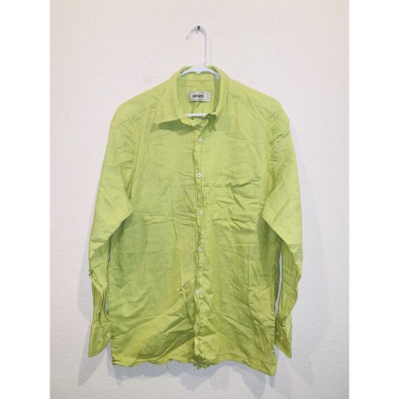 Vintage Kenzo Shirt Button Up Green 80s Large - Picture 1 of 9